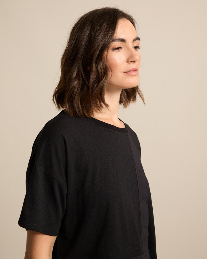 Marco Polo Spliced Tee in Black