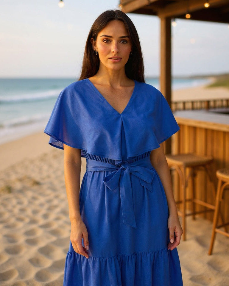 Brave + True LONG WAY HOME Dress in Cobalt