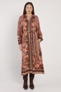 Fate + Becker Nina Shirt Dress in Dark Scarf Print