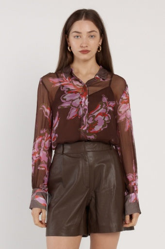 Fate + Becker Nyomi Blouse in Dark Flower Print