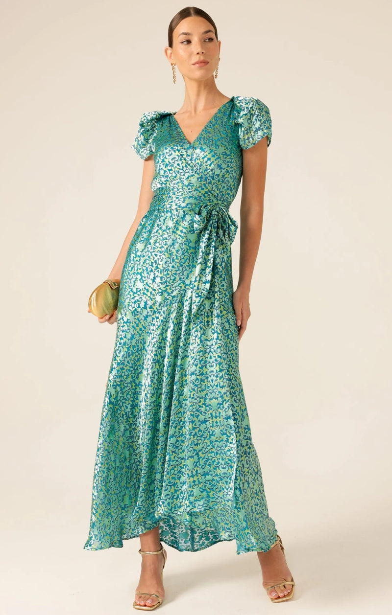 Sacha Drake Siren Sea Maxi Wrap in Aqua Turquoise