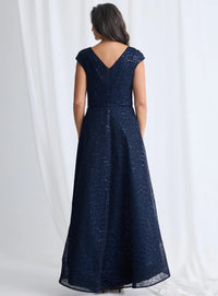 Trellis Lane CORA Asymmetrical Gown in Navy