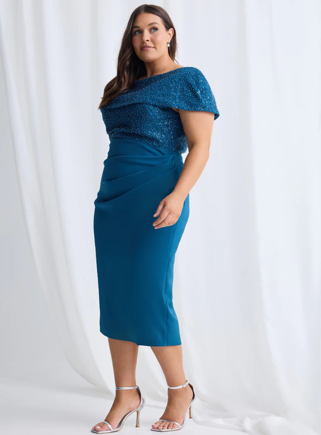 Trellis Lane VERONICA Midi in Teal