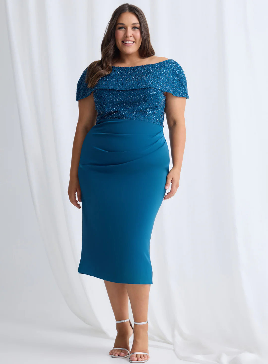 Trellis Lane VERONICA Midi in Teal