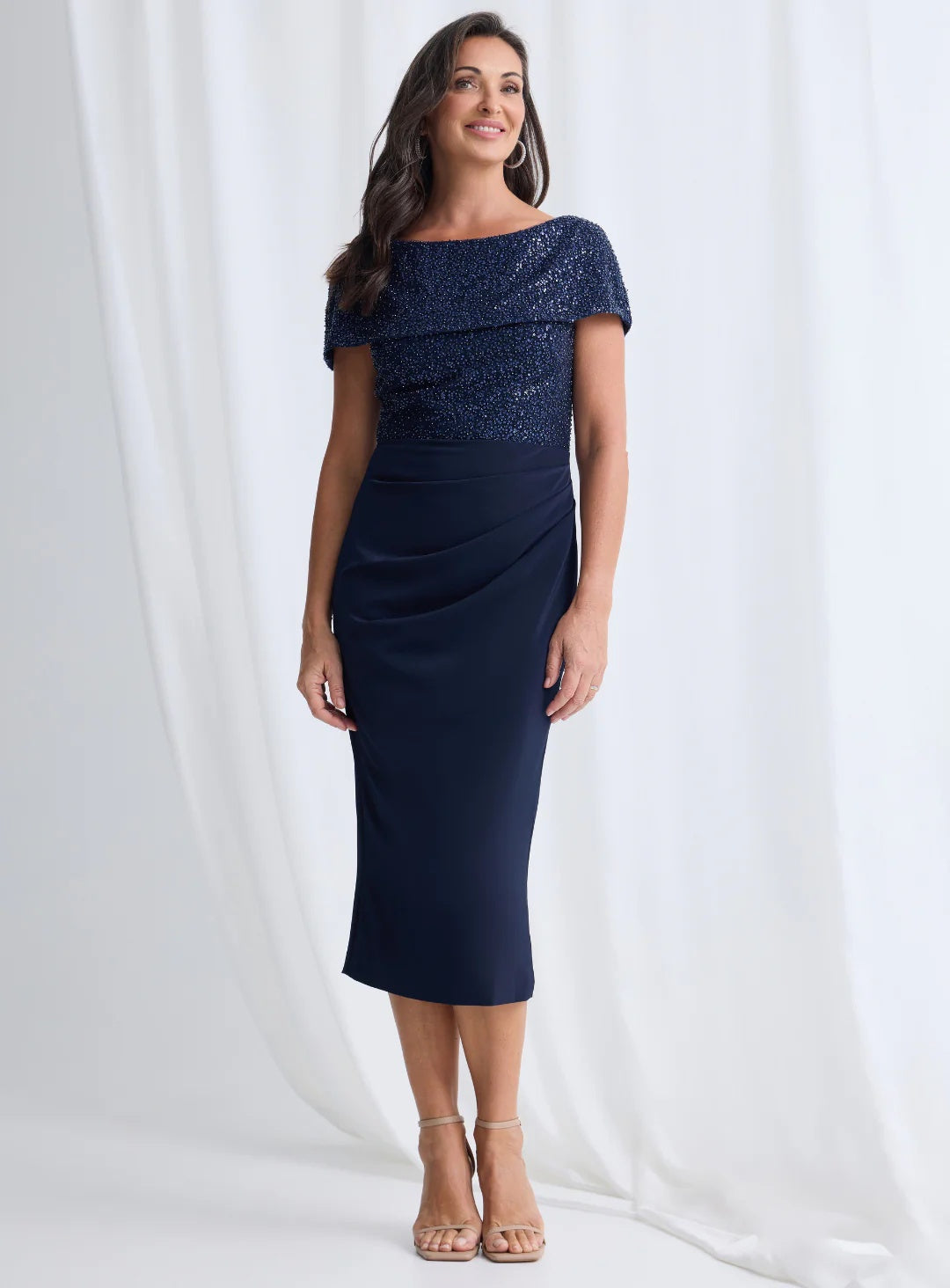 Trellis Lane VERONICA Midi in Navy