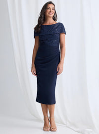 Trellis Lane VERONICA Midi in Navy