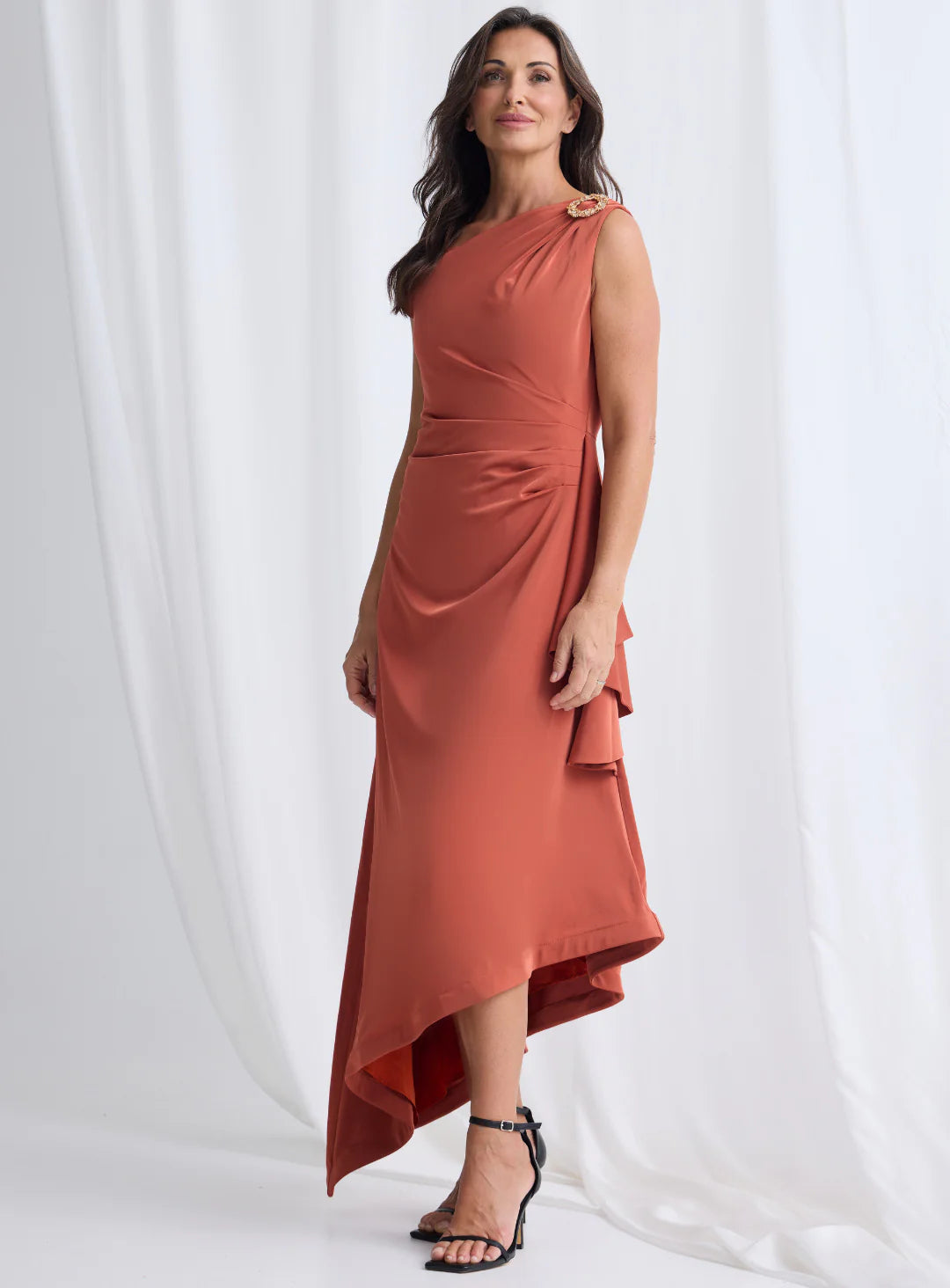 Trellis Lane JUSTINA Dress in Rust
