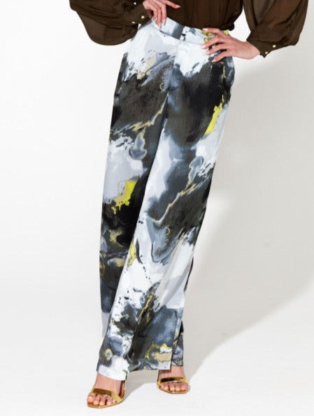 Fate & Becker Transfixed Wide Leg Pant in Marble
