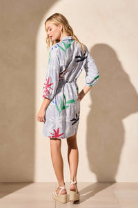 Tribal Tie Waist Dress in Sailboat