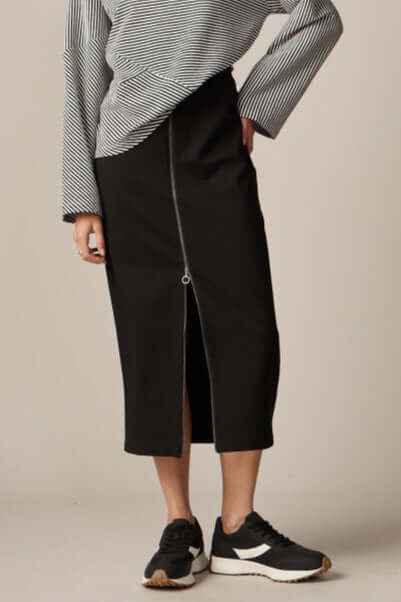 Marco Polo Utility Ponte Skirt in Black