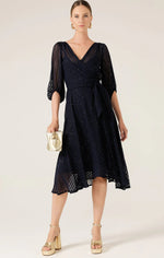 Sacha Drake Vivienne Wrap Dress in Navy Sparkle