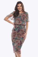 Zaliea Floral Shimmer Dress in Autumn Z0343