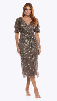 Zaliea Sequin Dress in Pewter Z0416