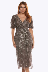 Zaliea Sequin Dress in Pewter Z0416