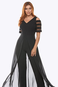 Zaliea Overlay Jumpsuit in Black Z0422