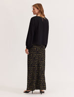 Staple the Label Zadie Bias Maxi Skirt in Black Khaki Geo