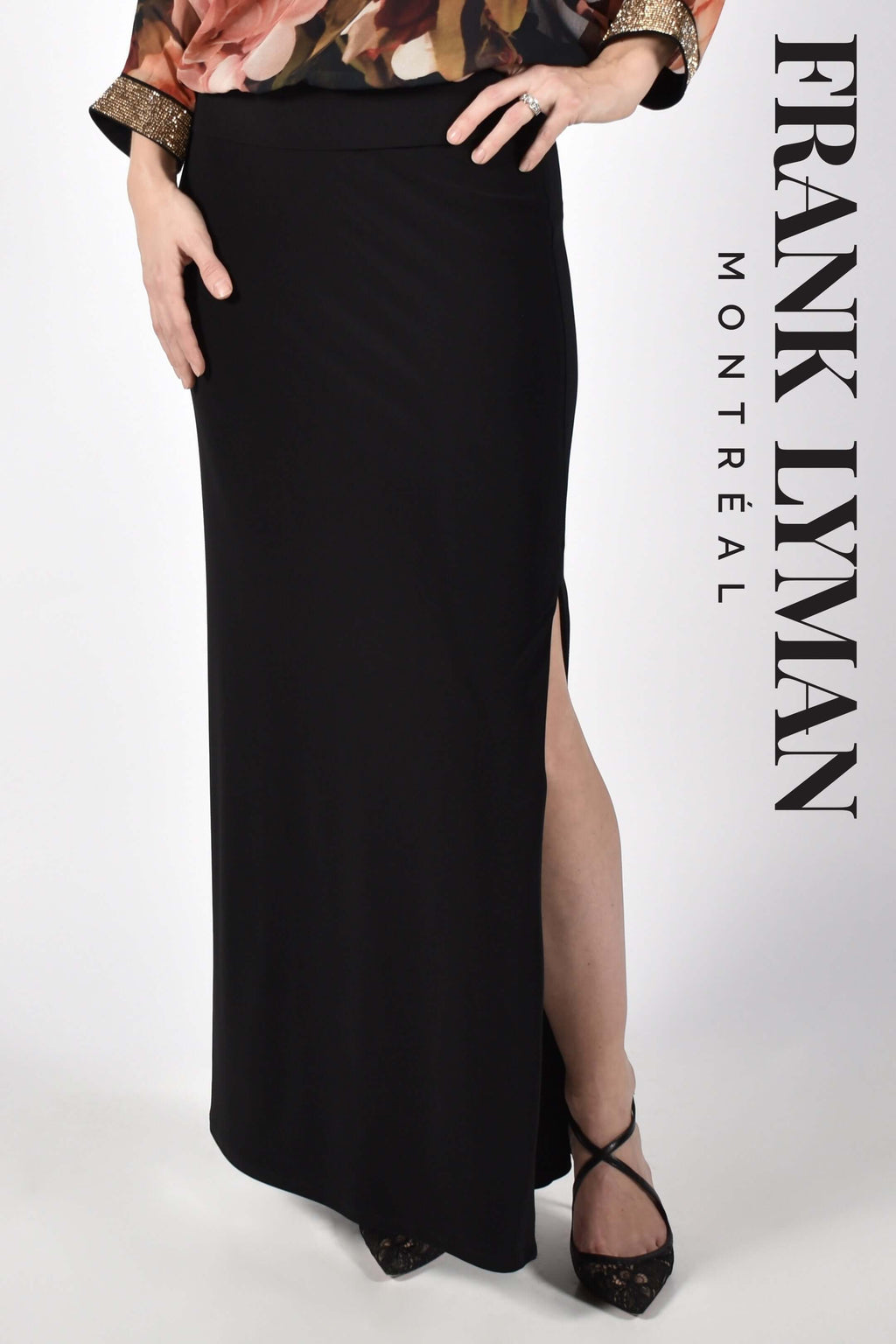 Frank Lyman Long Jersey Skirt in Black 219011 Frank LymanBlack, formal, Frank Lyman, long skirt, Lyman, Lyman by Frank Lyman, skirt