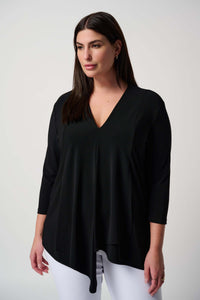 Joseph Ribkoff Asymmetrical Tunic in Black 161066