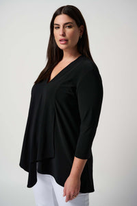 Joseph Ribkoff Asymmetrical Tunic in Black 161066