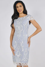 Lyman by Frank Lyman Dress in White/Blue 222280
