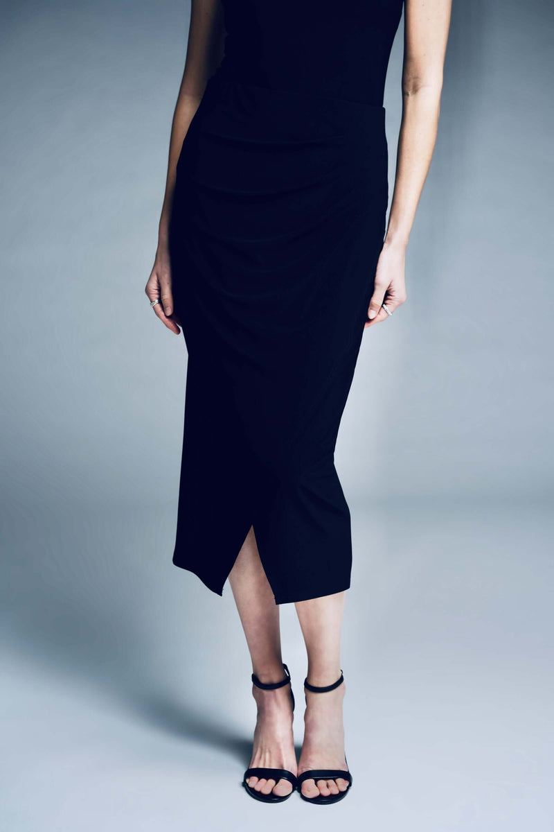 Signature by Joseph Ribkoff Faux Wrap Skirt in Midnight 223758