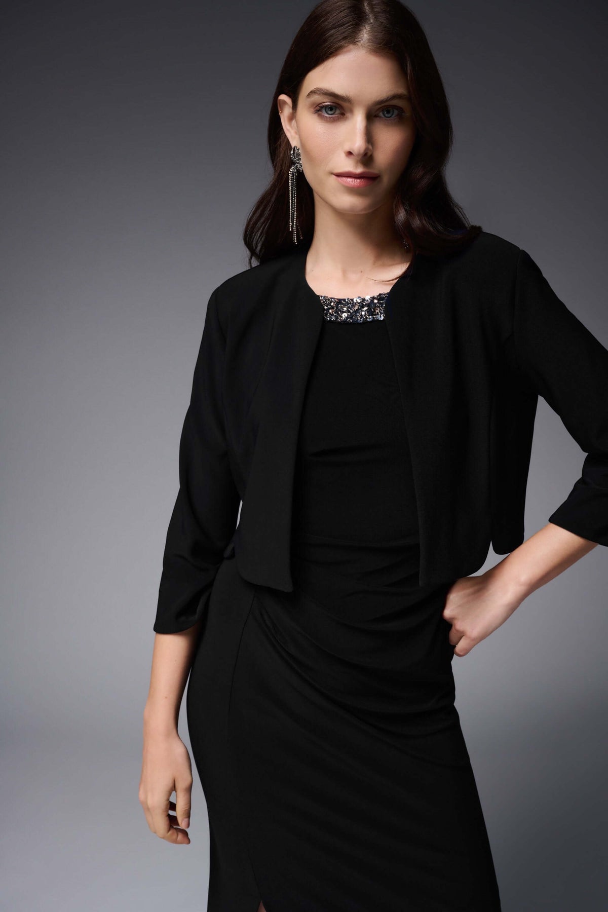 Signature by Joseph Ribkoff Bolero in Black 231736