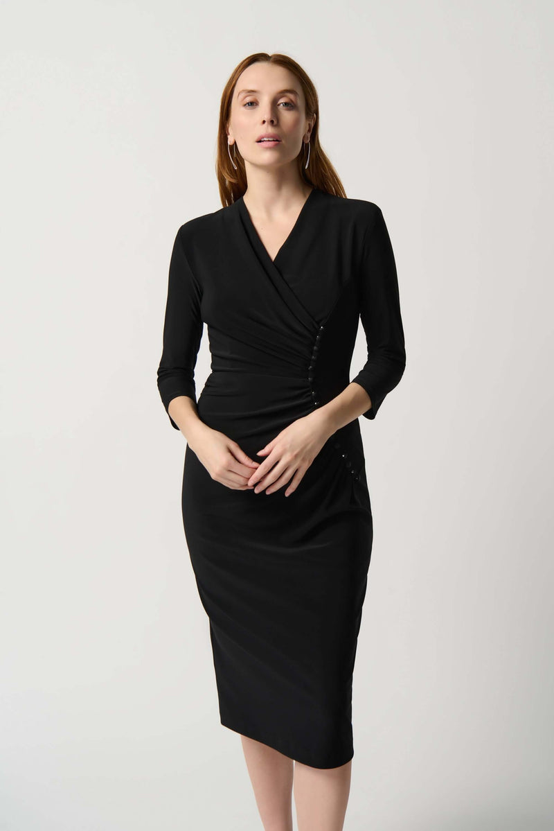 Joseph Ribkoff Classic Button Dress in Black 234272