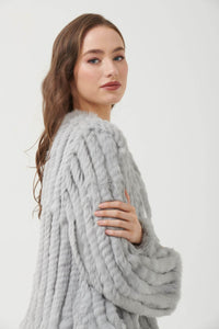 365 Days Rabbit Fur Short Jacket in Silver