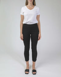Jump Textured Bengaline 7/8 Pant in Black