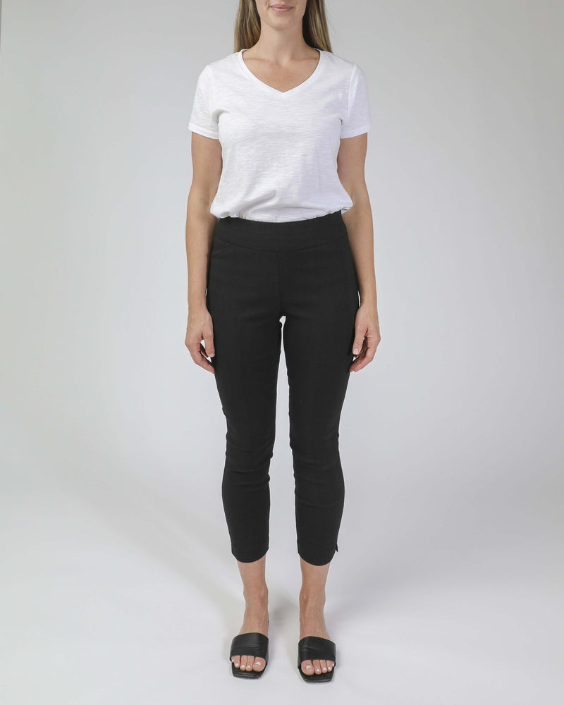 Jump Textured Bengaline 7/8 Pant in Black