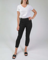 Jump Textured Bengaline 7/8 Pant in Black