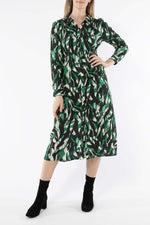 Jump Abstract Zebra Dress in Green Combo