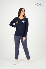 Foil Star Influence Sweater in Equinox FoilFO6408, foil, Foil W21, Knit, new zealand, top