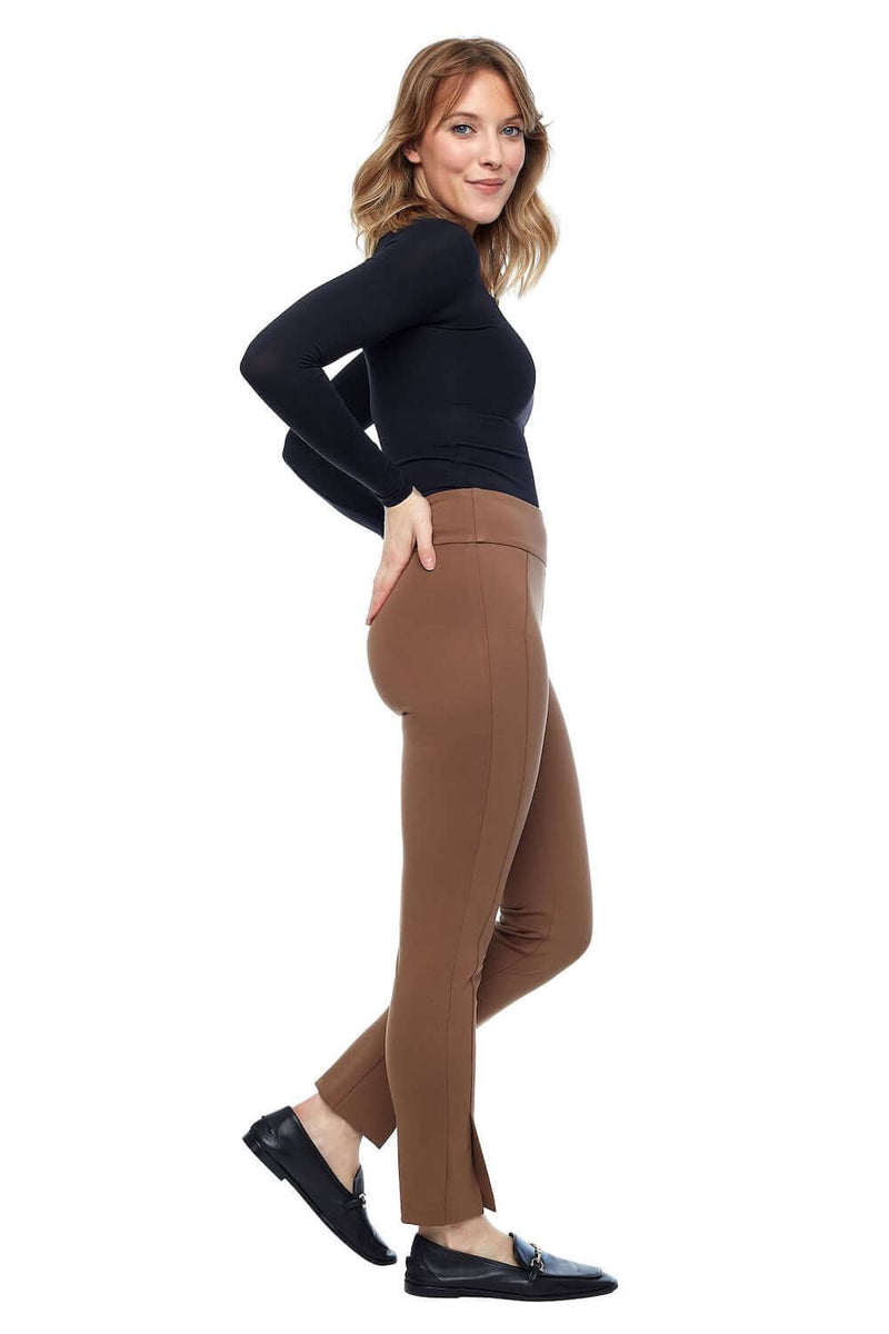 Up 28 Inch Luxury Ponte Slim Ankle Pant in Camel
