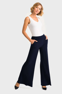 Joseph Ribkoff Essential Wide Leg Pant in Midnight 161096 Joseph RibkoffBlack, black culotte, black pant, culottes, essential, Joseph Ribkoff, ribkoff essentials, Ribkoff Midnight, wide leg pant, Yacht Club