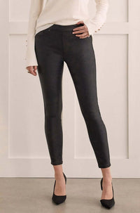 Tribal Audrey Caviar Glitz Pull On Skinny Ankle Pant in Black