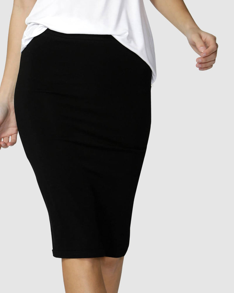 Betty Basics Alicia Midi Skirt in Black Betty BasicsBB212, skirt, stretch fabric, stretch pant