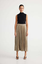 Brave + True Alias Pleated Skirt in Moss