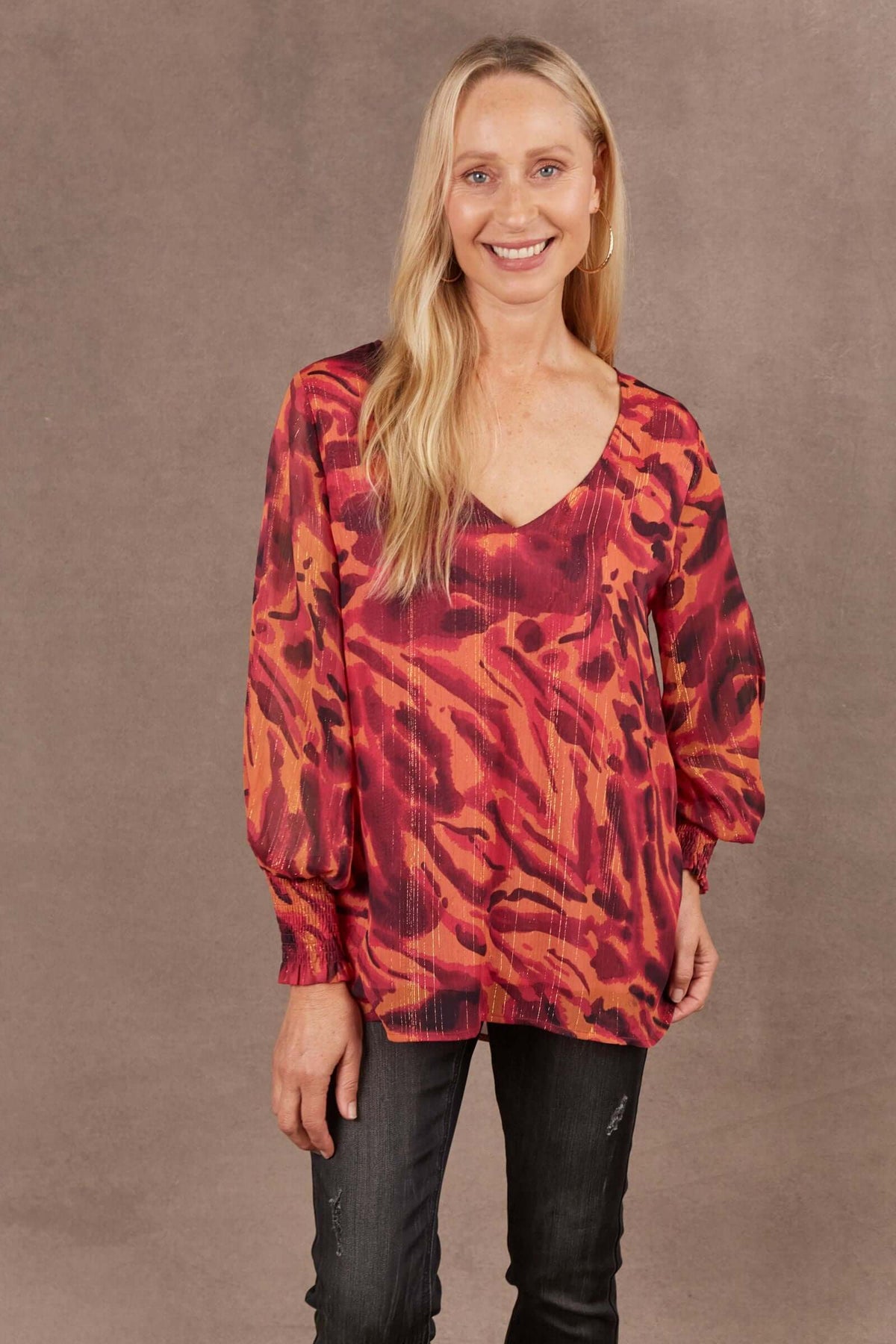 Eb & Ive Bantu Top in Magenta