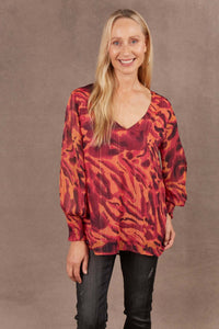 Eb & Ive Bantu Top in Magenta