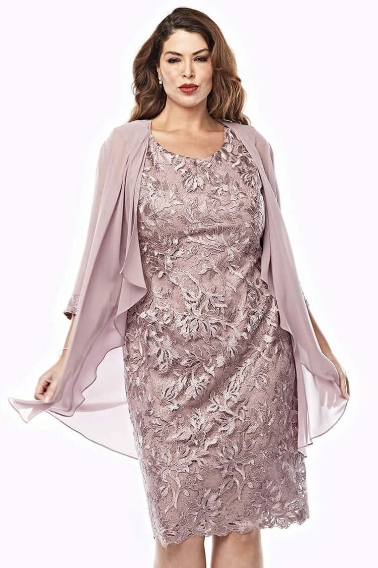 Layla Jones Embroidered Lace Dress & Jacket in Rose