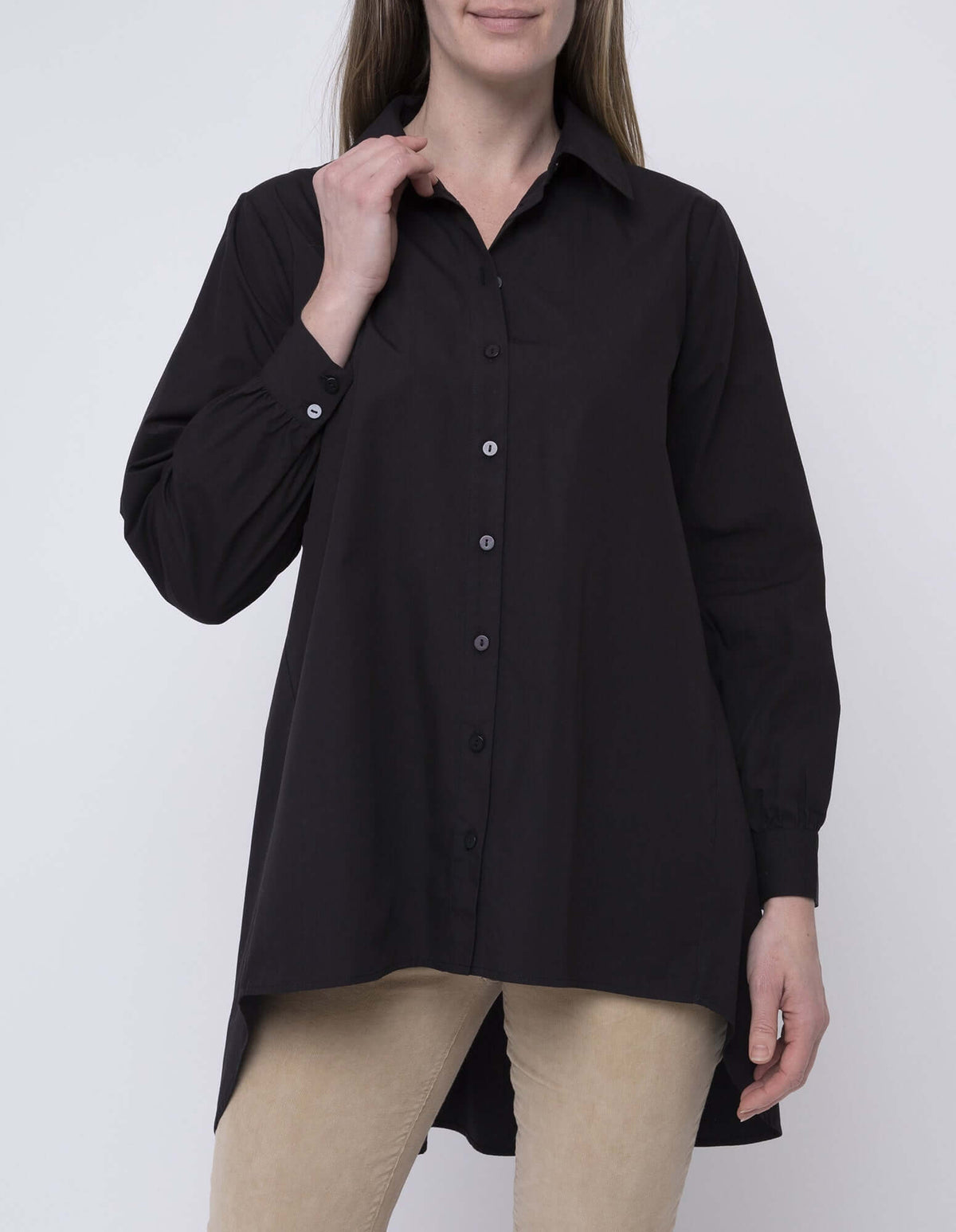 Ping Pong Everyday Poplin Shirt in Black