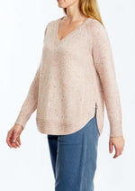 Ping Pong Zip Trim Pullover in Blush