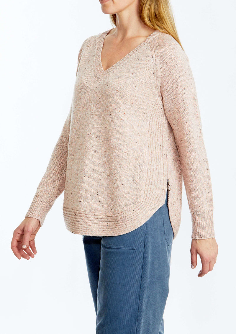 Ping Pong Zip Trim Pullover in Blush