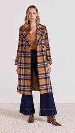 Staple The Label Sabine Check Coat in Camel Check