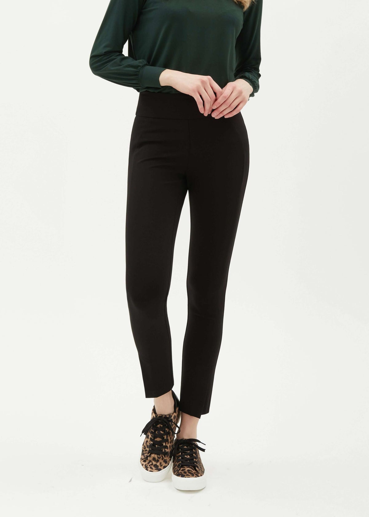 UP! 28 Inch Luxury Ponte Slim Ankle Pant in Black 67375UP