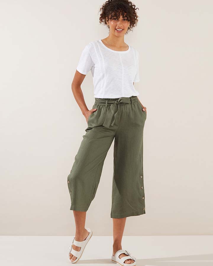 Yara Trail Button-Up Culotte in Rosemary