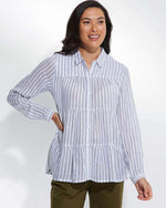 Marco Polo Stripe Shirt in White 34493