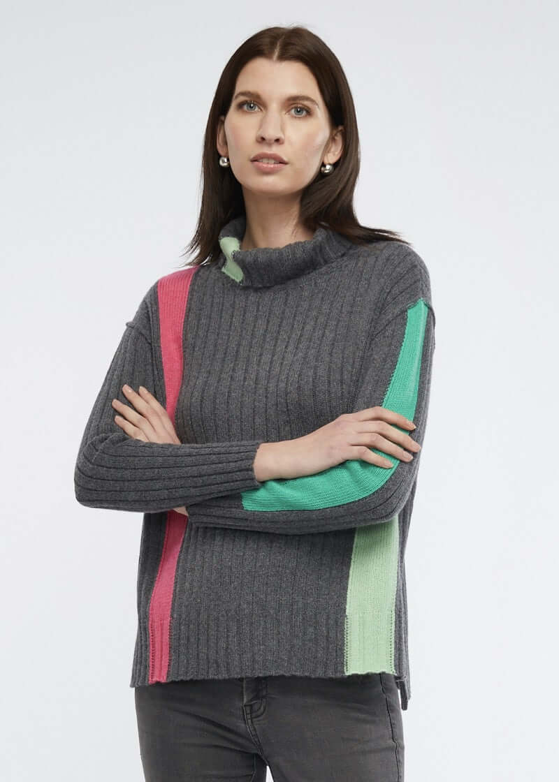Z & P Racer Rollneck Knit in Charcoal