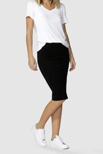Betty Basics Alicia Midi Skirt in Black Betty BasicsBB212, skirt, stretch fabric, stretch pant